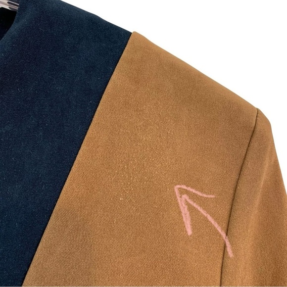 Vtg Amanda Smith Colorblock Buttoned Blazer Jacket Career Brown Black Size 8 - Picture 6 of 9